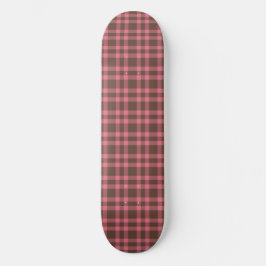 Skate Padrão Xadrez Rosa Marrom