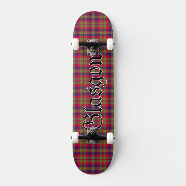 Skate Padrão Xadrez Tartã da Cidade de Glasgow (Frente)