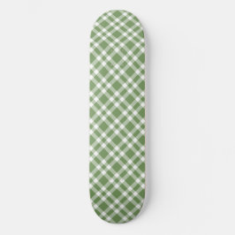 Skate Padrão Xadrez Verde Branco