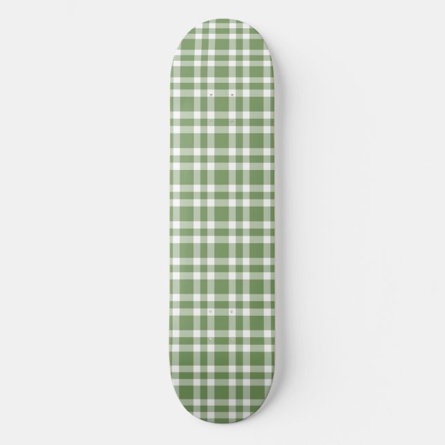 Skate Padrão Xadrez Verde Branco (Frente)