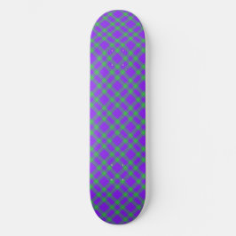 Skate Padrão Xadrez Verde Roxo