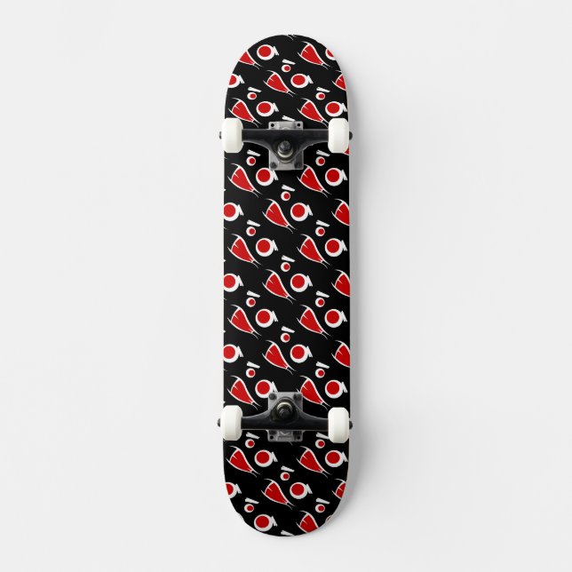 Skate Padrões bonitos com face de monstro com placa de m (Frente)
