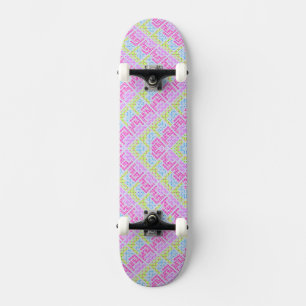Skate Padrões de grafite geométricos femininos coloridos