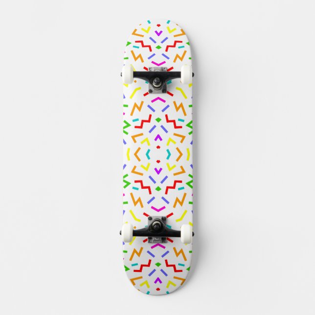 Skate Padrões de linhas coloridas fofas (Frente)