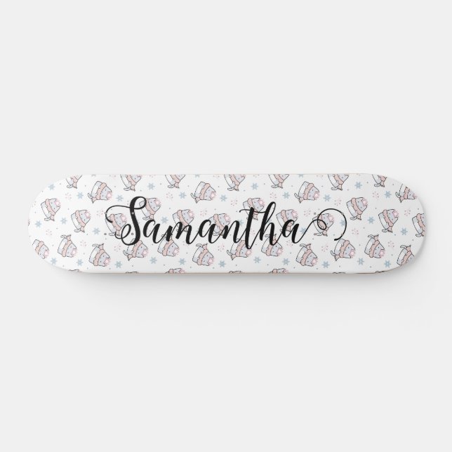 Skate Padrões de Natal de inverno para gatos bonitos (Horz)