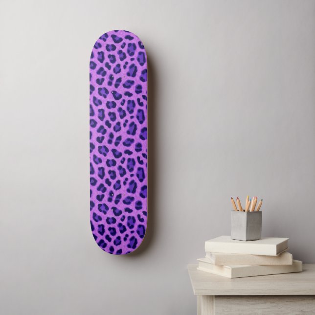 Skate Padrões de pele de Leopardo Violeta Rosa (Arte de parede)