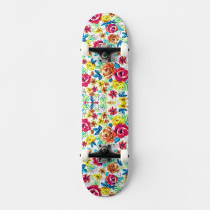 Skate Padrões de rosas vintage coloridas fofas