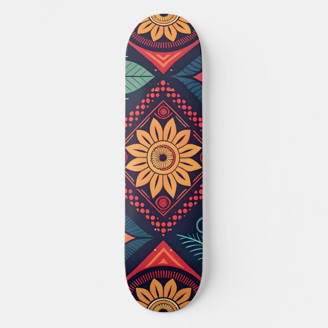 Skate Padrões mágicos das flores (Frente)