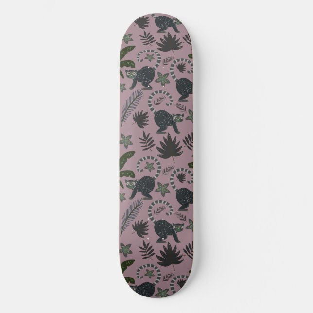 Skate Padrões sem costura Macacos tropicais saltando (Frente)