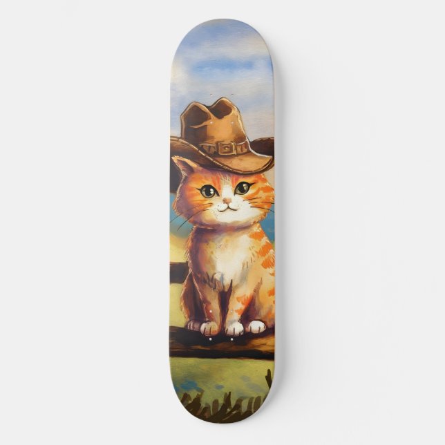 Skate Pai Gato Pintado à Aquarela (Frente)