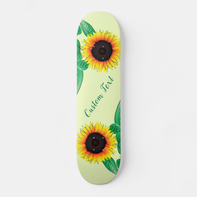 Skate Painéis de Cores Personalizados com Girassóis (Frente)