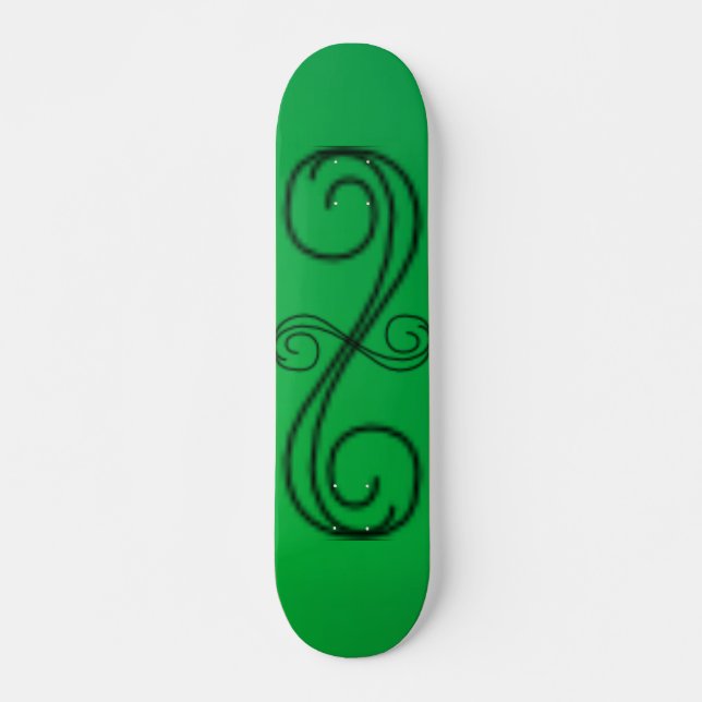 Skate Painéis em Linhas Curvas Verdes (Frente)
