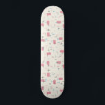 Skate Painel de Controle do Padrão Rosa Atômico<br><div class="desc">Você ficará cor-de-rosa por este skate Retro Atômico Pink Pattern. O design apresenta um fundo creme com manchas douradas, retângulos cor-de-rosa e pretos, tartarugas e barras cor-de-rosa. O padrão lembra o estilo moderno do meio século tradicional. Vocês certamente gostarão da nossa homenagem aos anos 50. Comprar isso hoje e seja...</div>