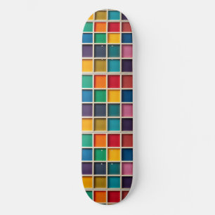 Skate Painel de Grade Geométrica Colorida