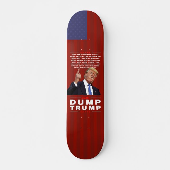 Skate Painel de Ilustração Dump Trump 2020 (Frente)