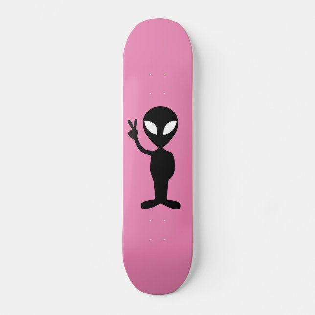 Skate Painel de navegação de OVNI Alienígena rosa (Frente)