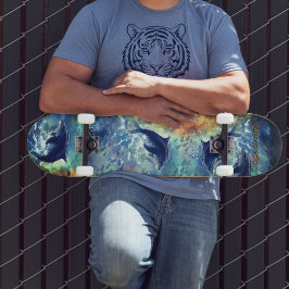 Skate Painel Dinâmico De Ondas Para O Oceano De Golfinho