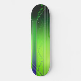 Skate Painel Sci-Fi Holográfico Verde e Negro