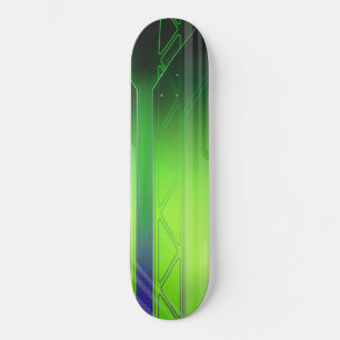 Skate Painel Sci-Fi Holográfico Verde e Negro
