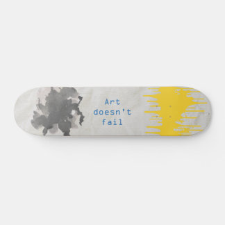 Skate Paint splatter art design. Black and yellow combin