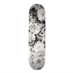 Skate País moderno branco preto da aguarela floral
