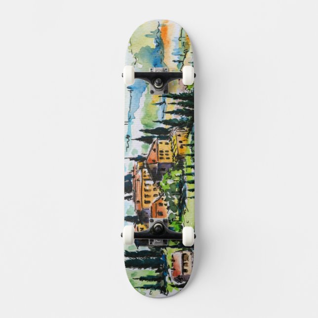 Skate Paisagem com as árvores da cidade e de cipreste (Frente)