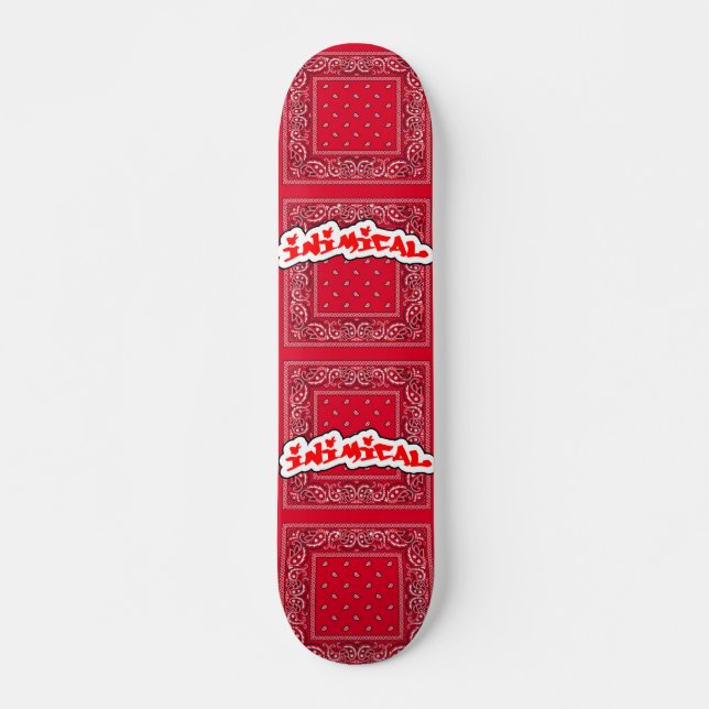 Skate Paisley Vermelho Inimical (Frente)