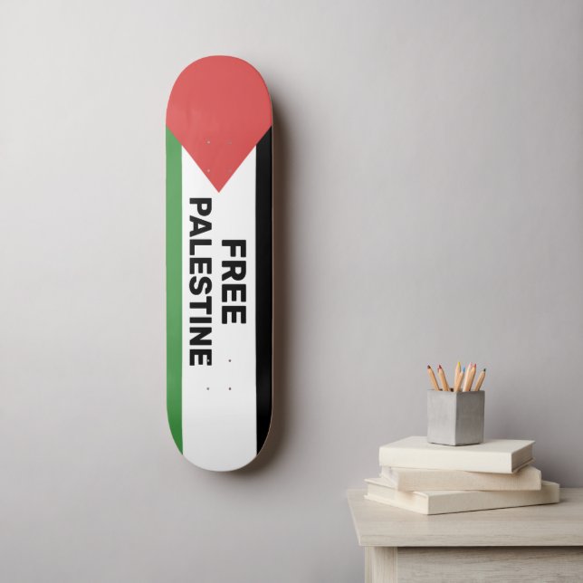 SKATE PALESTINA GRATUITA SINALIZADA VERMELHO PRETO VERDE (Arte de parede)
