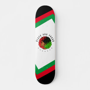 Skate Pan-africana menina mulher negra verde vermelho or