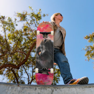 Skate Pantera Negra Selvagem Floral Selvagem Elegante