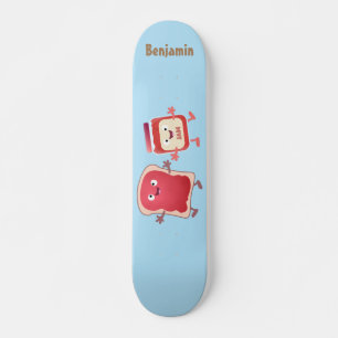 Skate Pão engraçado e personagens de desenho animados 