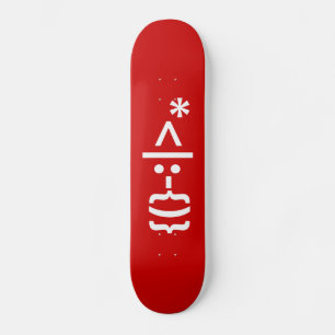 Skate Papai Noel com Beard Christmas Emoticon
