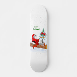 Skate Papai Noel com Raposa e Esquilo do Coelho