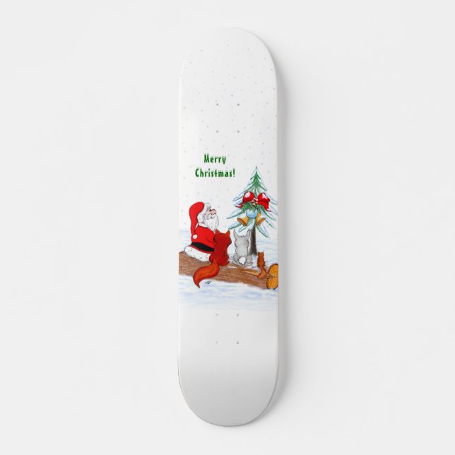 Skate Papai Noel com Raposa e Esquilo do Coelho (Frente)