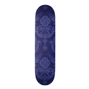 Skate Papel de parede floral azul luxuoso do damasco
