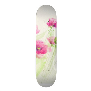 Skate Papoilas pintadas 3 da aguarela