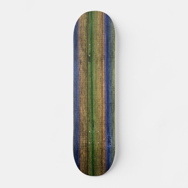 Skate parede de madeira colorida vintage (Frente)