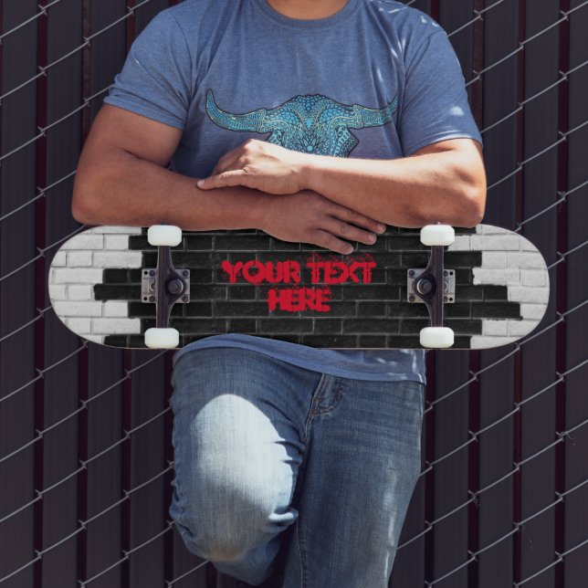 Skate Parede Preta e Branca Personalizada (Ao ar livre 3)