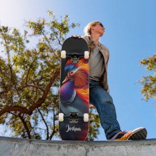 Skate Pássaro de Fogo Flamejante Mandarim Quente Deslumb