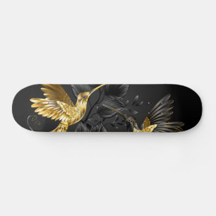 Skate Pássaro Humino Negro e Dourado