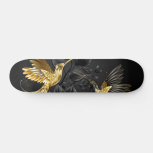 Skate Pássaro Humino Negro e Dourado