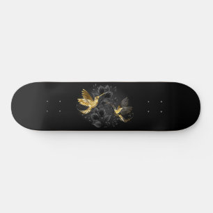 Skate Pássaro Humino Negro e Dourado