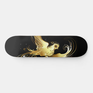 Skate Pássaro ouro sobre fundo preto