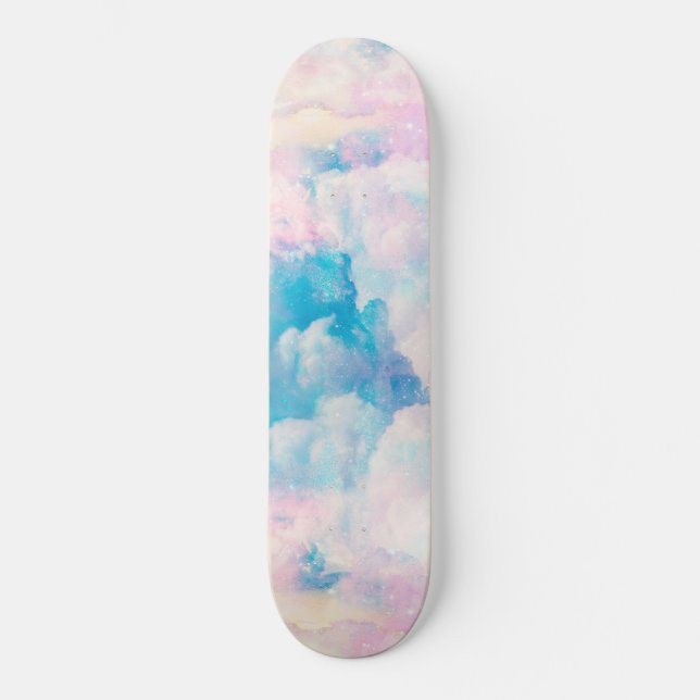 Skate Pastel Rainbow Cloudy Sky Aestético (Frente)
