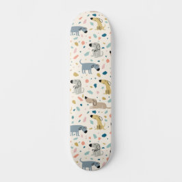 Skate Pastel Terrazzo Funny Cute Dog Patterno