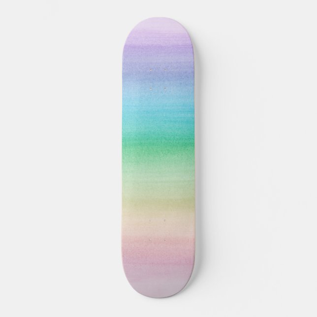 Skate Pastel Unicorn Rainbow Watercolor Dream #1 (Frente)