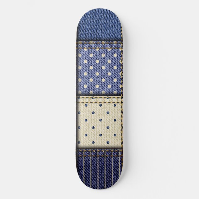 Skate Patchwork de Denim Azul (Frente)