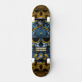 Skate Patineta cráneo azteca