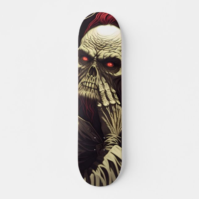 Skate Patineta Horroroso Esquelético Fantasma (Frente)