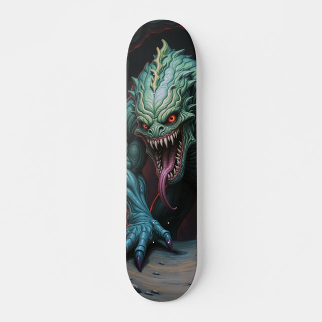Skate Patineta Monstruo Lagarto Poseído  (Frente)